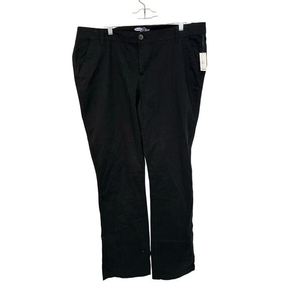 NWT Old Navy Diva Sz 18 Bootcut Cargo Black Khakis Business Office Workwear - Picture 1 of 4